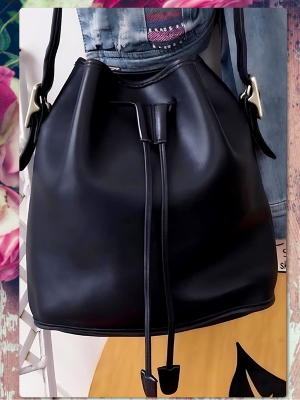 VINTAGE COACH LULA’S LEGACY DRAWSTRING CROSSBODY BUCKET HOBO BAG 9952